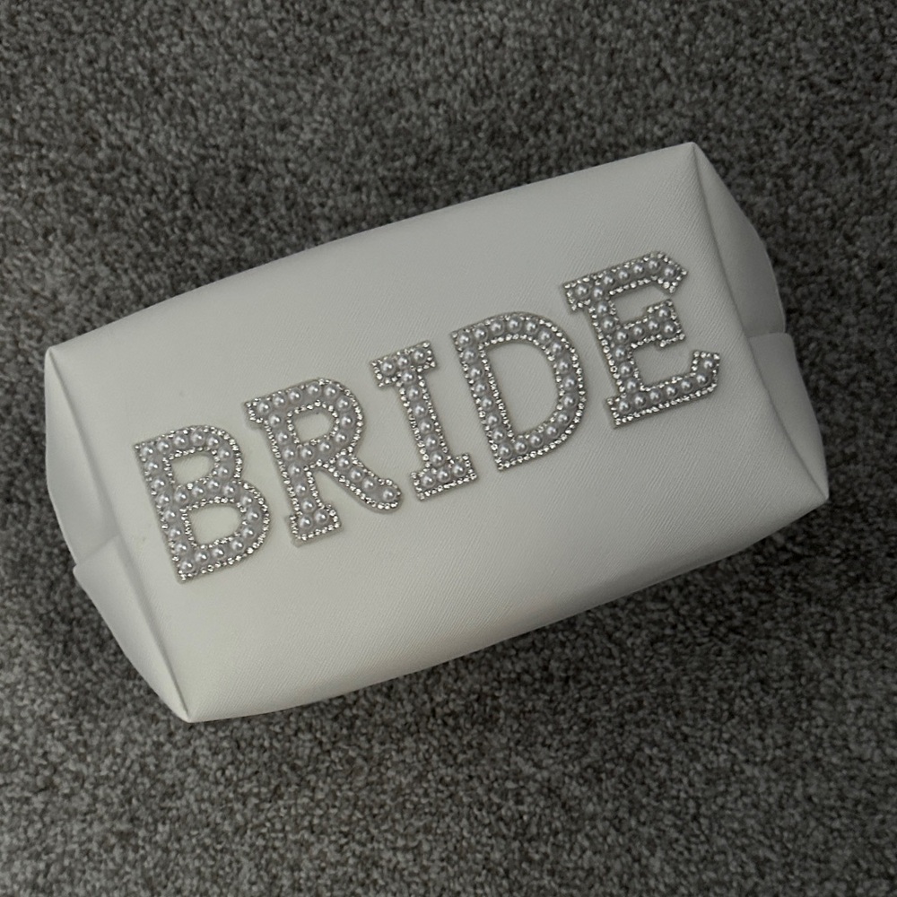 Elegant White Bride Makeup Bag